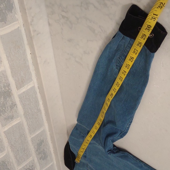 Vintage Victor Costa Women's Denim with Black Velvet Trim Beaded Jacket Small - Picture 11 of 16